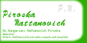 piroska mattanovich business card